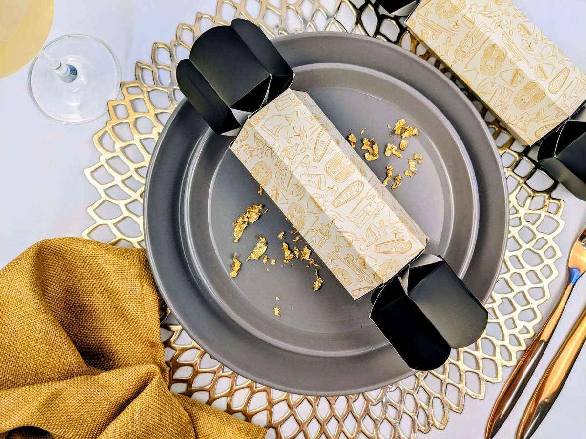 christmas bonbons white on a table setting